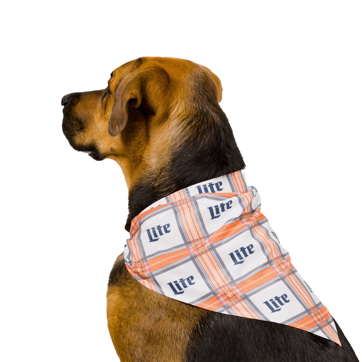 MILLER LITE PLAID DOG BANDANA