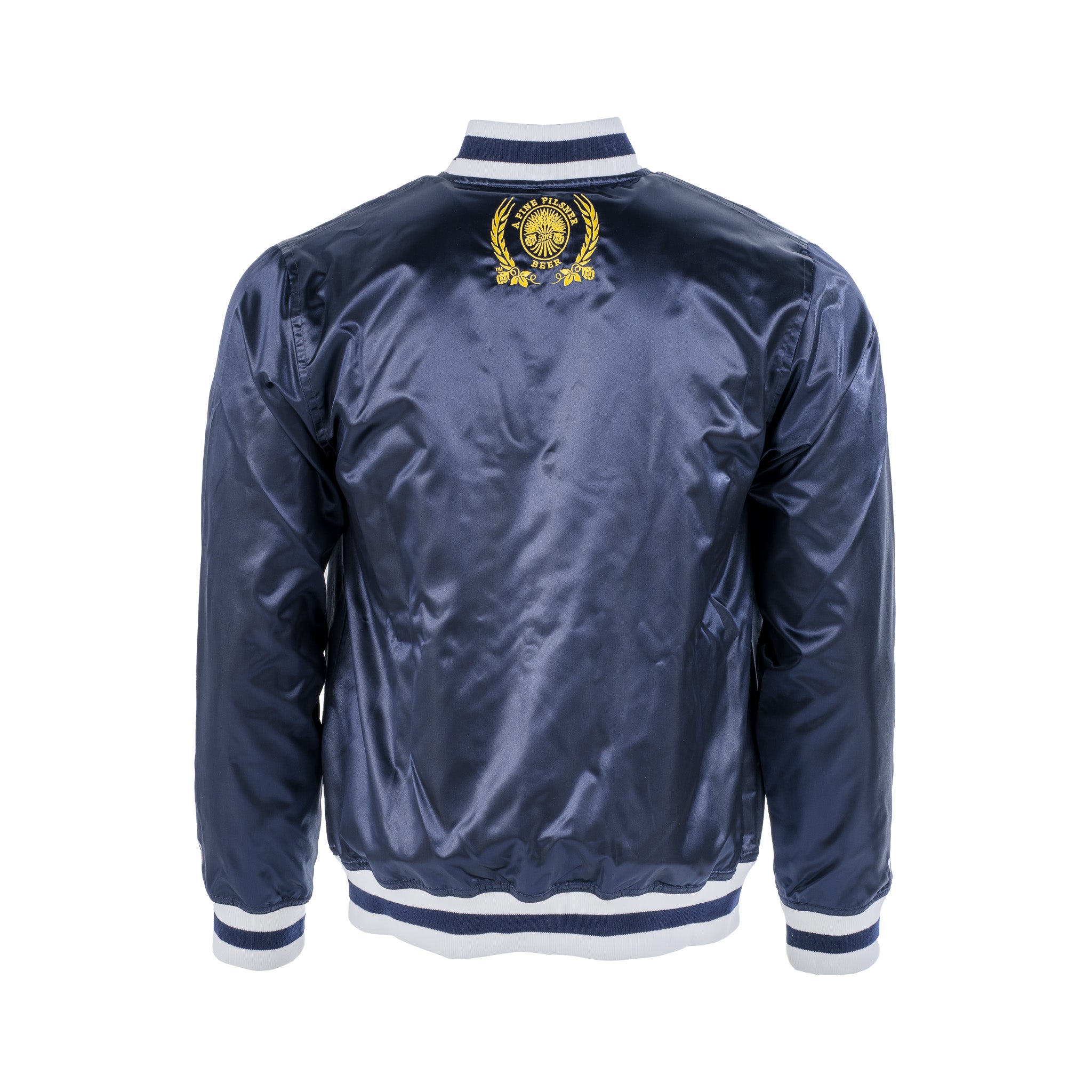 MITCHELL & NESS The Golden State Warriors Satin Bomber Jacket in