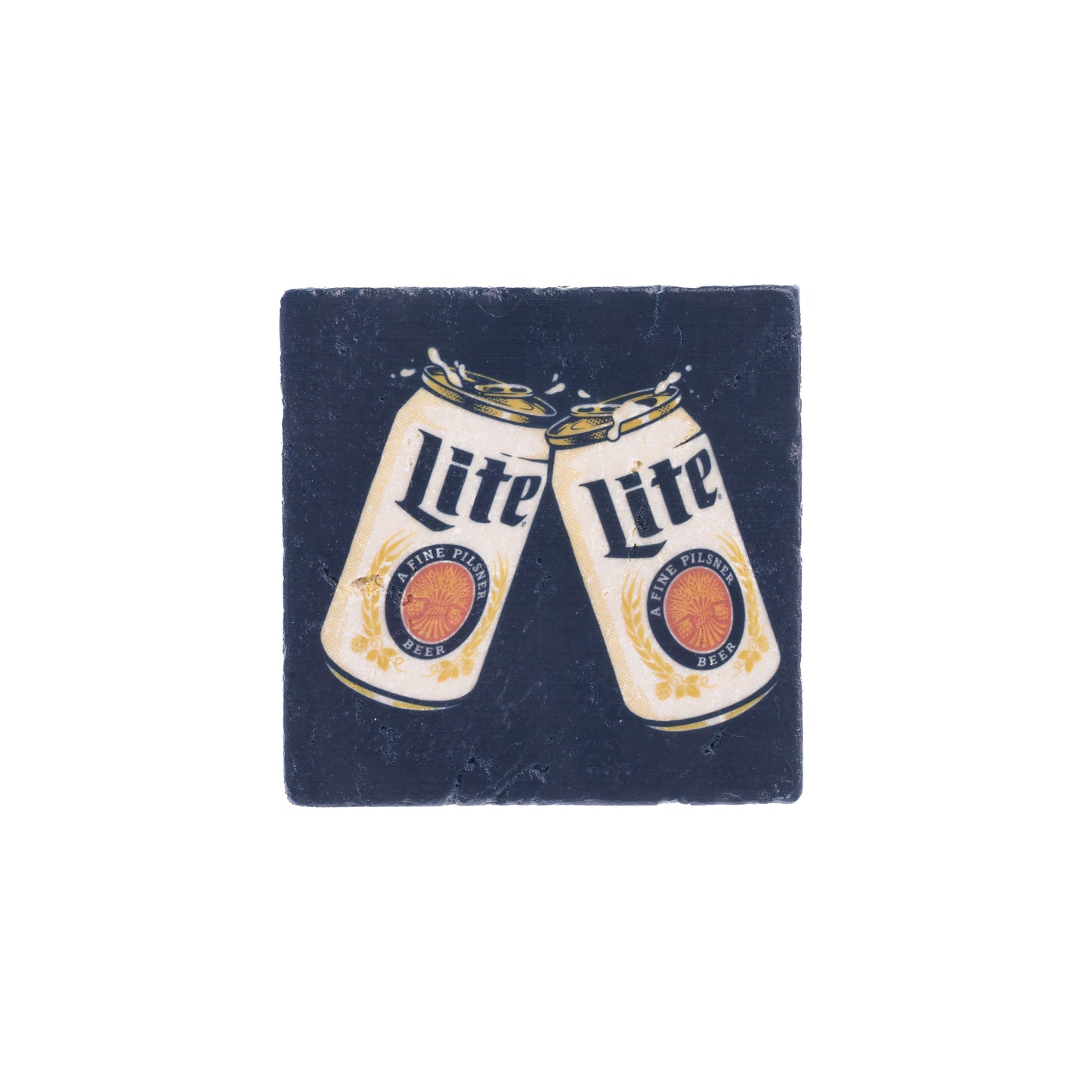 MILLER LITE CHEERSING CAN MARBLE COASTER