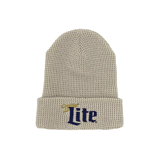 MILLER LITE CREAM WAFFLE KNIT BEANIE