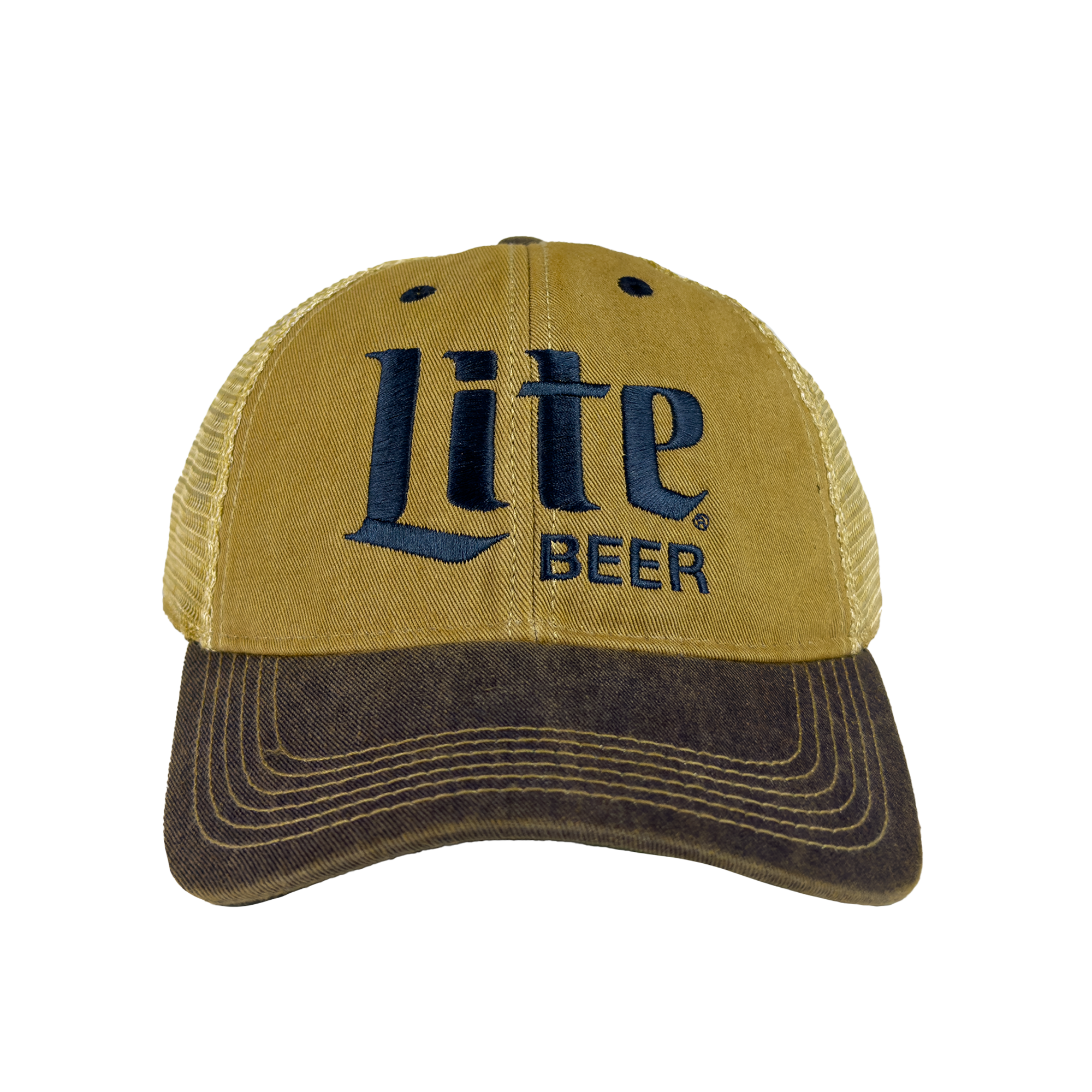 LITE BEER TAN &  NAVY TRUCKER HAT