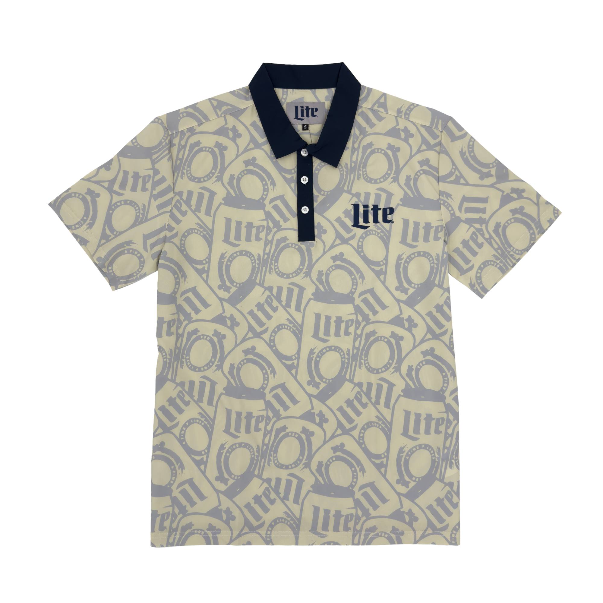 MILLER LITE CAN PRINT POLO