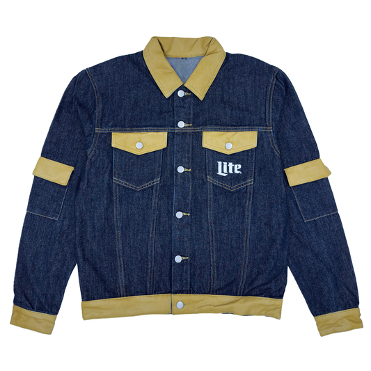 MILLER LITE DENIM & LEATHER JACKET