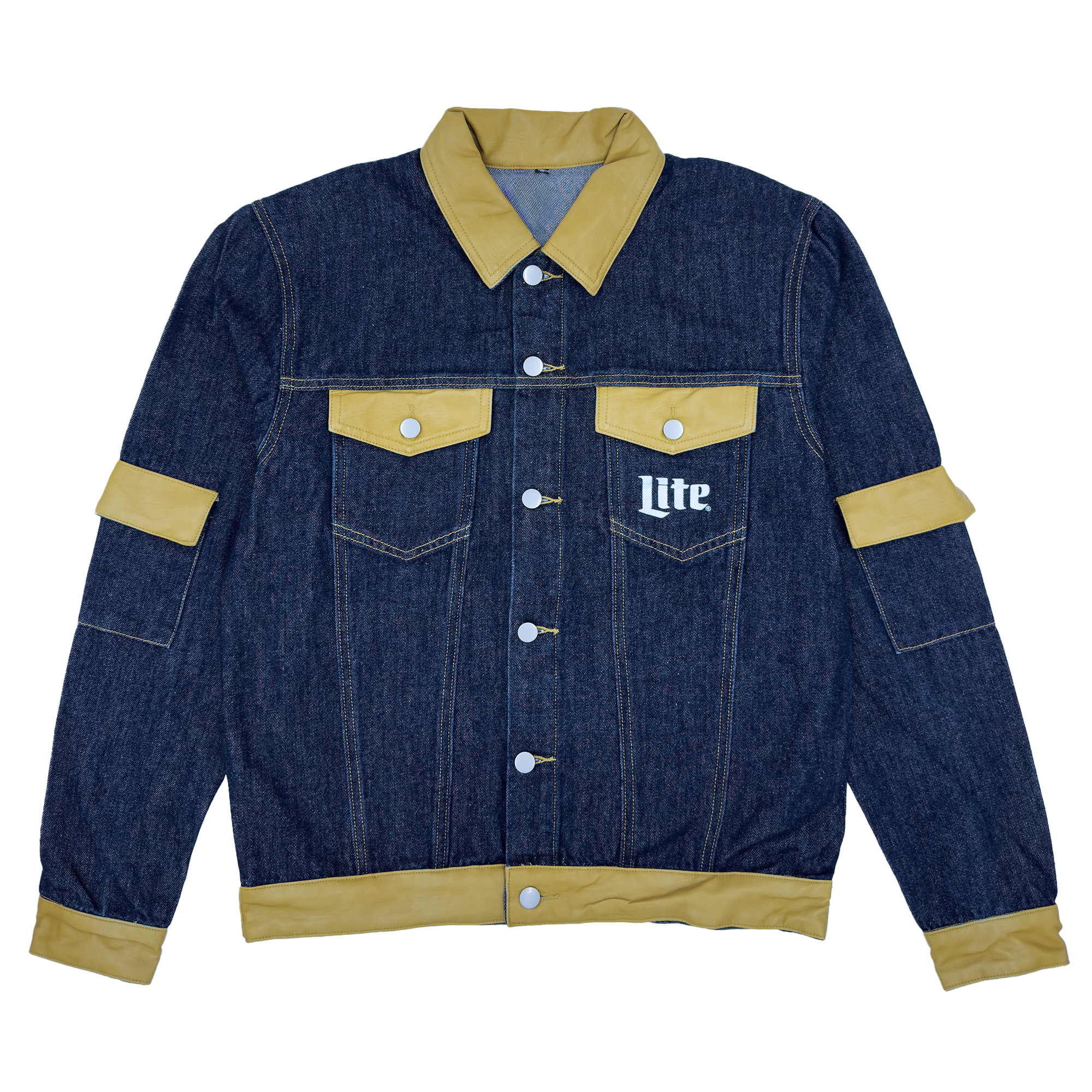 MILLER LITE DENIM & LEATHER JACKET