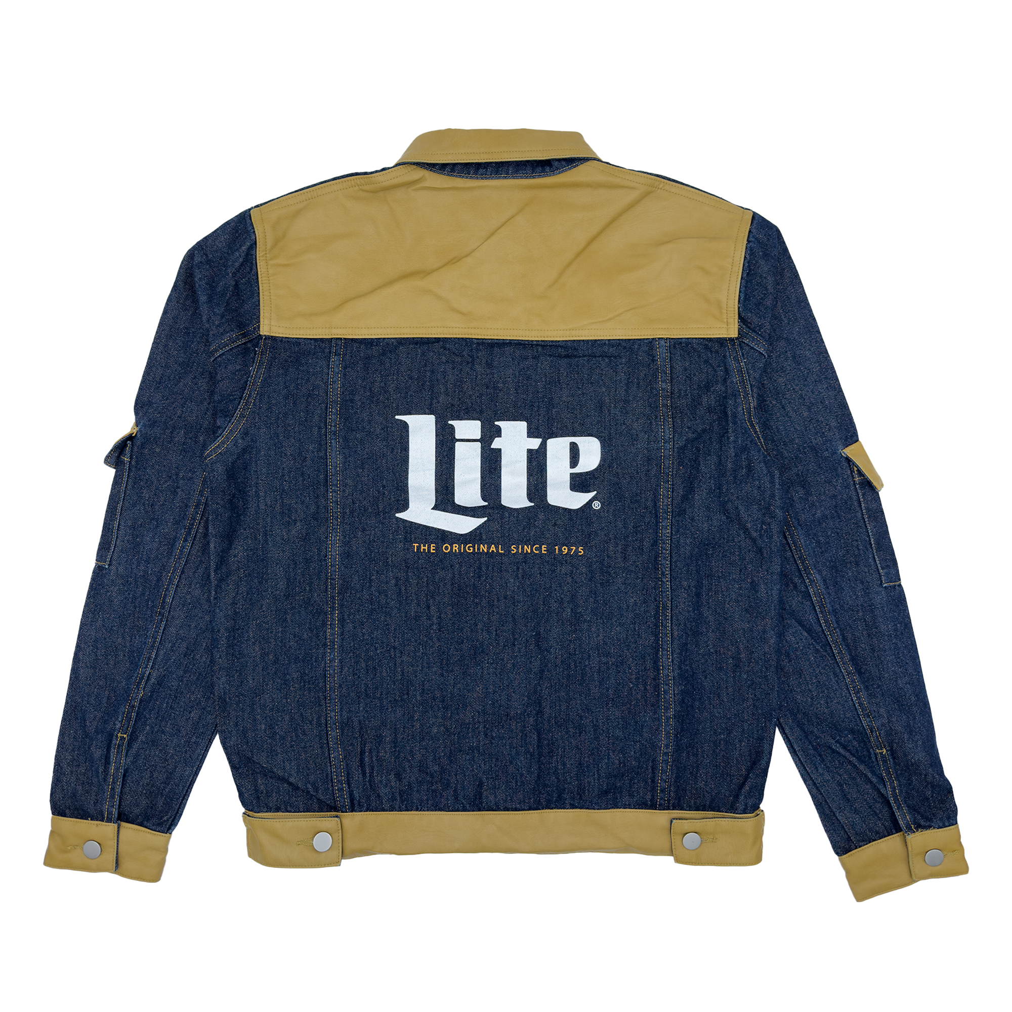 MILLER LITE DENIM & LEATHER JACKET