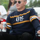 LITE BEER STRIPED SWEATER