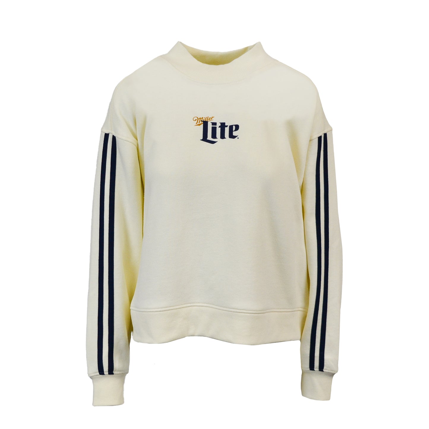 Ladies' Striped Mock Neck Sweatshirt