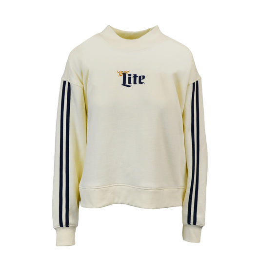 Ladies' Striped Mock Neck Sweatshirt