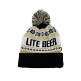 LITE BEER LEATHER PATCH POM BEANIE