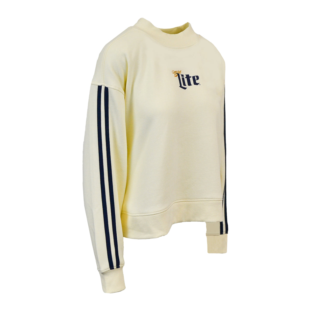 Ladies' Striped Mock Neck Sweatshirt