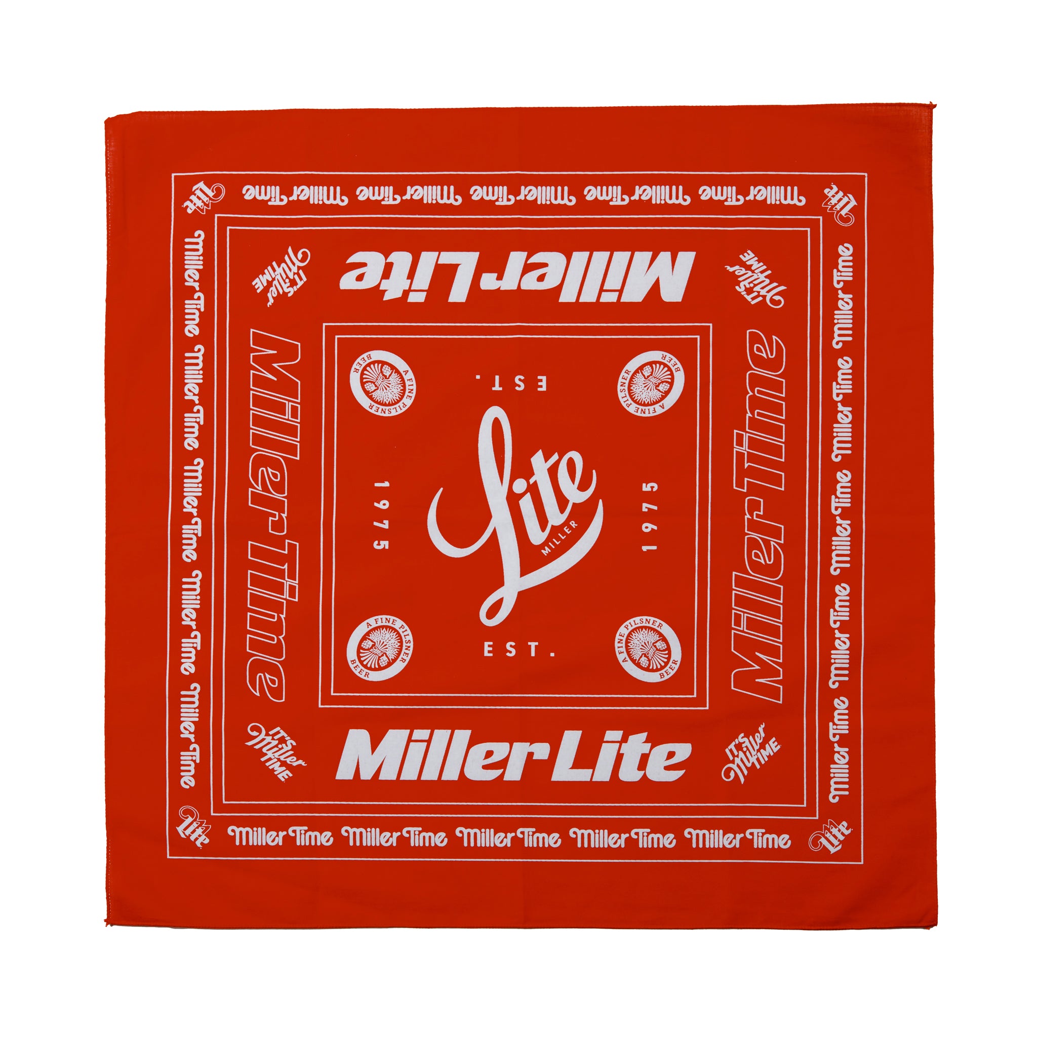 IT'S MILLER TIME RED BANDANA